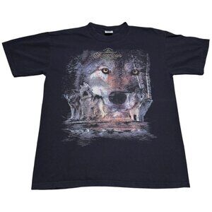 Vintage 90s Cotton Park Classic American Wolfpack Nature Shirt Adult Large